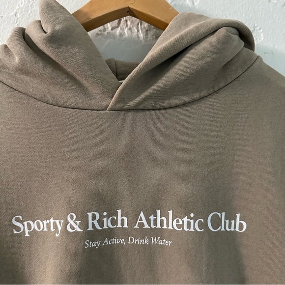 SPORTY & RICH Hoodie Sweatshirt Womens Size Small Neutral Tan - Picture 3 of 11